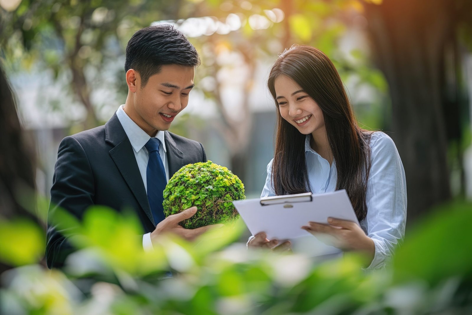 a couple of people that are looking at a piece of paper